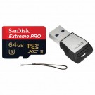 SanDisk 64GB microSDXC C10 UHS-II Extreme Pro + Reader